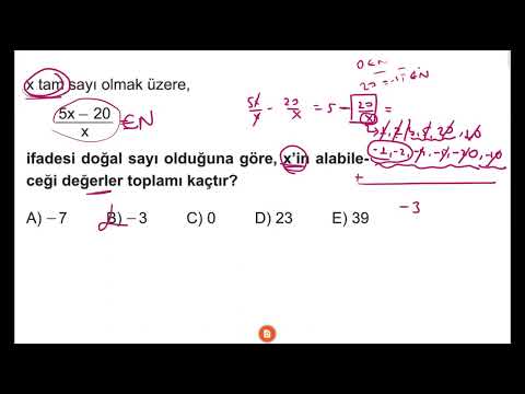 Doğal Sayılar ve Tam Sayılarla ilgili soru çözümü 1(karekök yayınları)