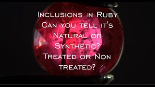 Inspecting Inclusions in Natural Ruby, What do you Conclude? Natural or Synthetic? Treated or Not? Profile