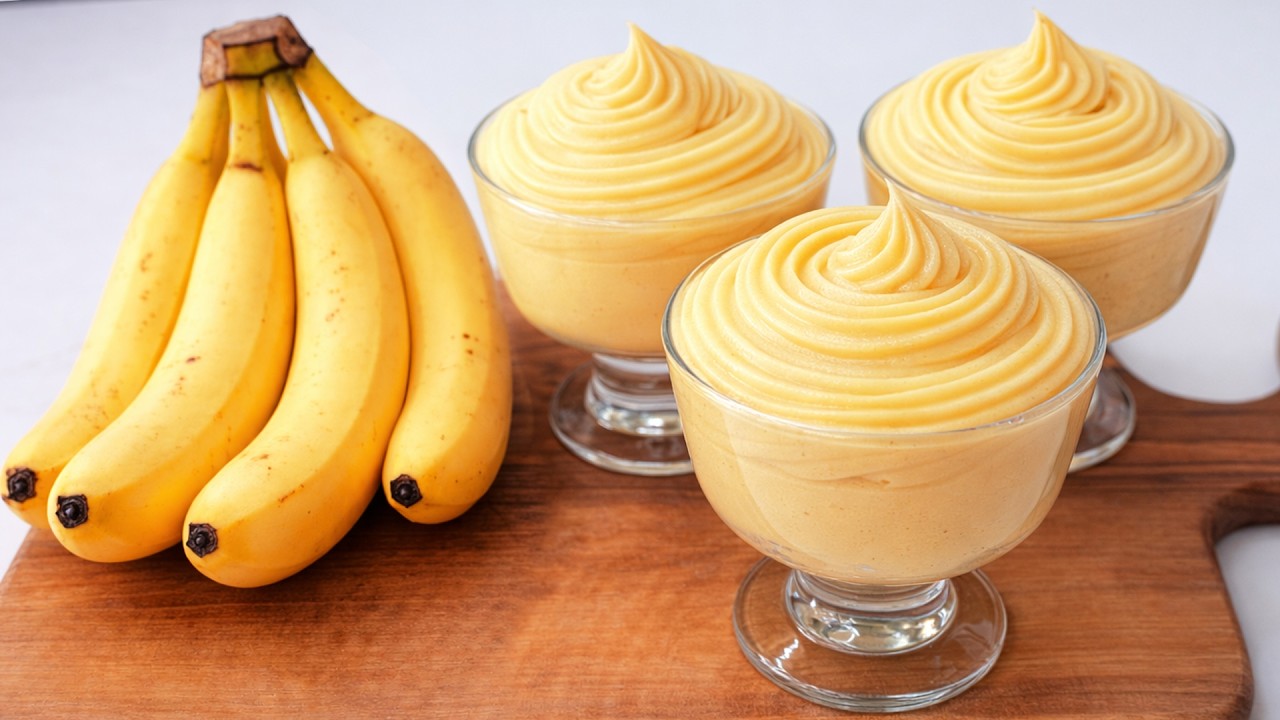 حلوى كريمة الموز في 5 دقائق فقط! أفضل حلوى إيطالية في رمضان يمكن تحضريها على الإطلاق