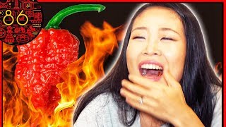 Chinese Girl Tries Hottest Pepper in the World - Carolina Reaper