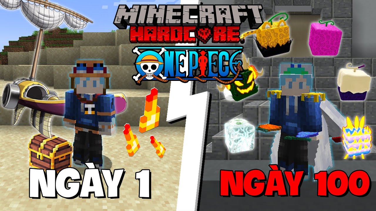 TINNT ĂN HẾT TẤT CẢ TRÁI ÁC QUỶ SINH TỒN 100 NGÀY TRONG MINECRAFT ONE PIECE SIÊU KHÓ !!