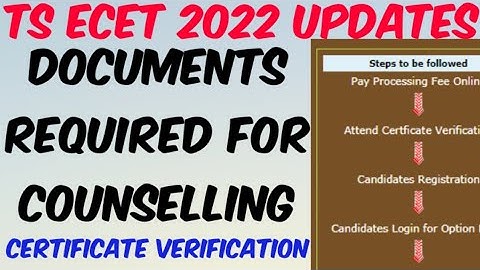 TS ECET 2022 Counselling Required Documents for Certificate Verification// TS ECET 2022 Counselling
