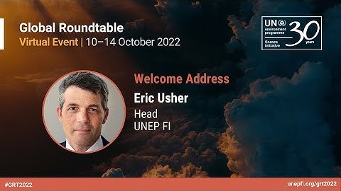 UNEP FI Global Roundtable 2022 - Opening Remarks - Eric Usher, Head, UNEP FI