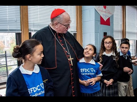 Cardinal Dolan Visits St. Frances de Chantal School in the Bronx