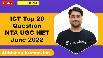 Top 20 MCQs | ICT - Paper 1 |  NTA UGC NET June 2022 | By Abhishek Kumar Jha