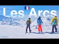 Skiing les arcs blue pistes  chairlift  4k 60fps relaxing smooth asmr tour mar 2023