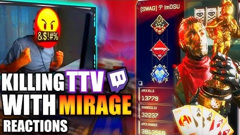 Mirage With MOVEMENT Killing STREAMERS w/ Reactions In Apex Legends #5