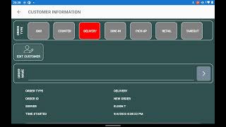 AmigoPOS - Android Tablet App Customer Info Screen