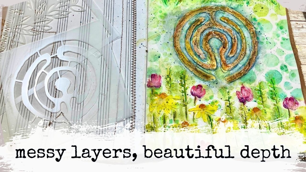 Создание объемного садового лабиринта с помощью моделирующей пасты и трафаретов | Трафареты Stenc...