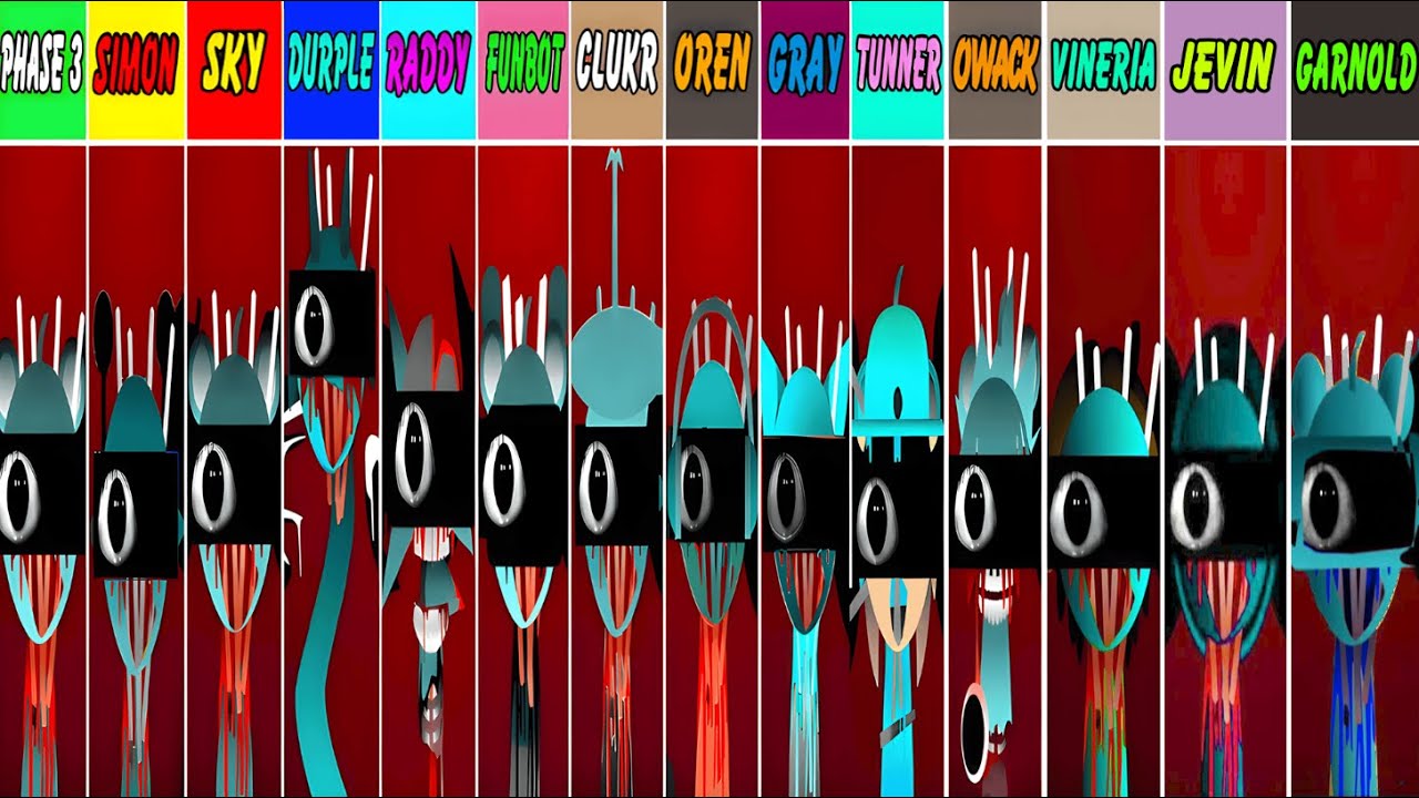 Incredibox Sprunki: Phase 3 But Everyone Is Simon, Sky, Funbot, Clukr,Oren,Vineria, Jevin, Garnold