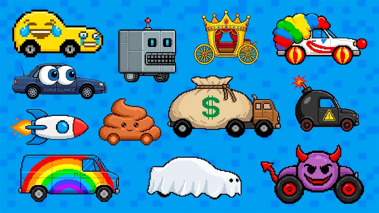 Which Emoji Car Are You? 20 Crazy Vehicles in Pixel Art
