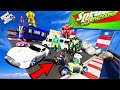 GTA 5 : Shinchan & Avengers Army VS Ultimate Rock Ramp Jump Challenge in GTA 5 ! (GTA 5 mods)