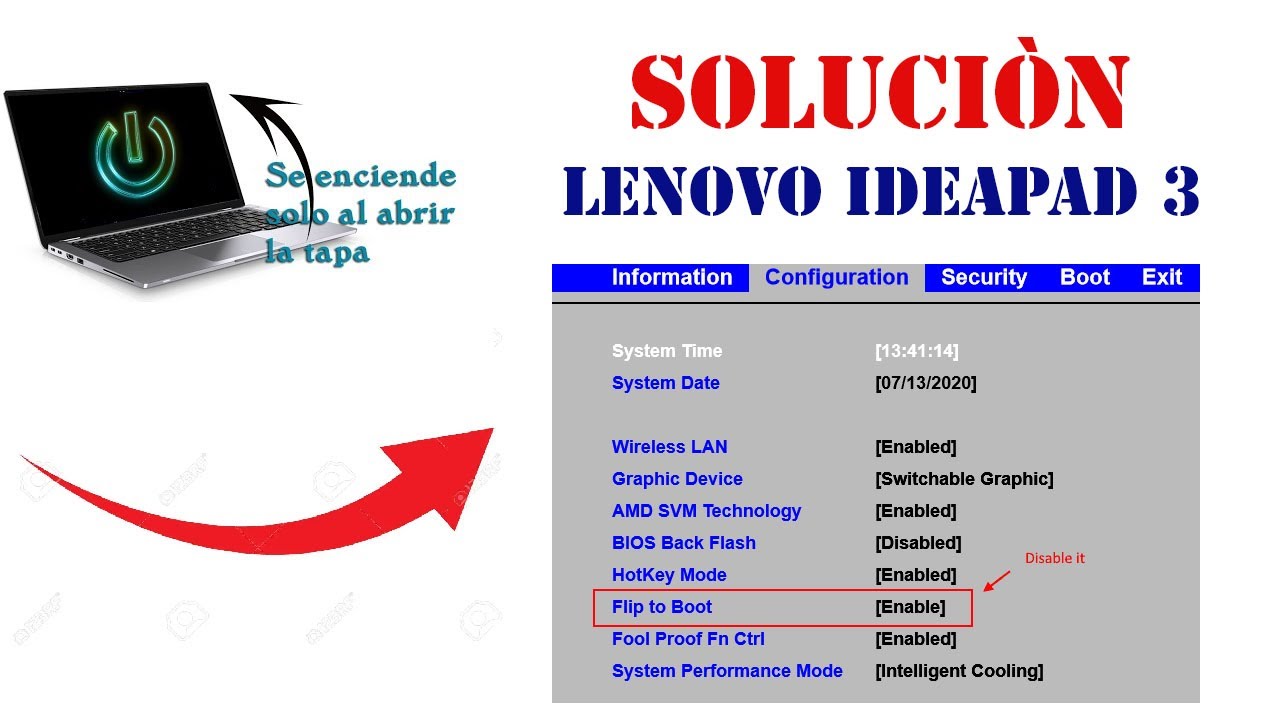 laptop LENOVO ideapad 3 se enciende al abrir la tapa 👉"SOLUCION FACIL