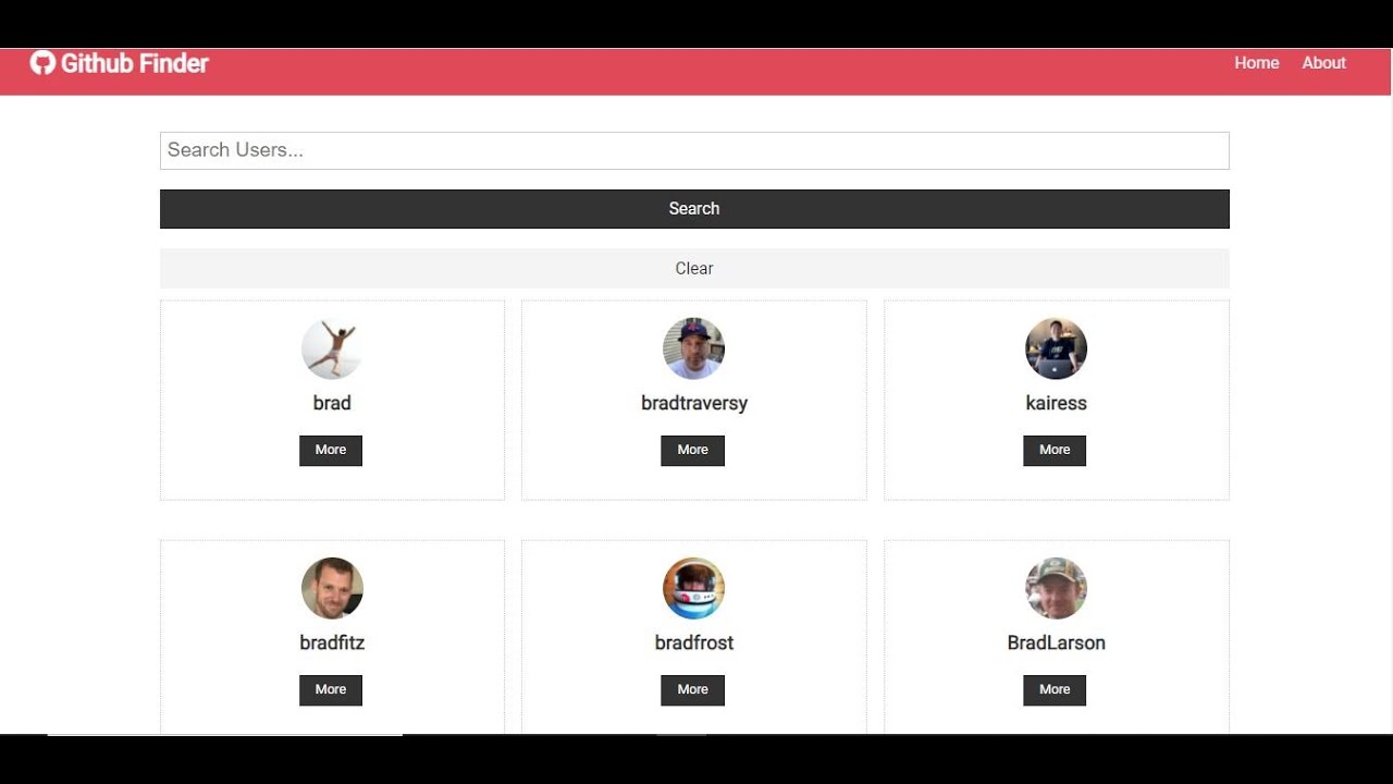 Github Finder Application - YouTube