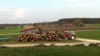 Holzpoltern mit IHC McCormick 423 und Baas Frontlader