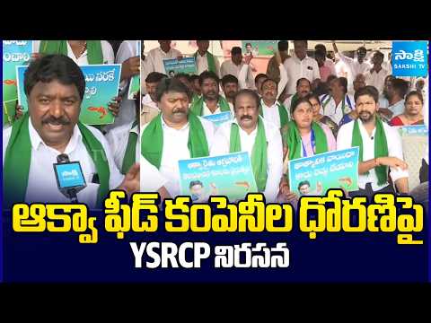 YSRCP Party Leaders Protest Against Aqua Feed Companies | Amalapuram | Sakshi TV - SAKSHITV
