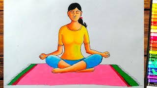 Yoga day drawing