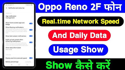 Oppo Reno 2F Real-time Network Speed Show Kaise Kare || Oppo Reno 2F Daily Data Usage Show Setting