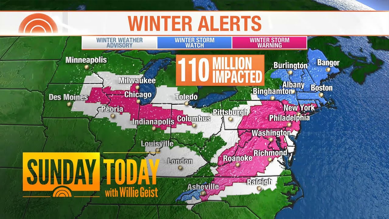 Major Nor Easter Expected To Impact 110 Million With Heavy Snow Rain Winds Sunday Today Youtube March 2022 Storm Tony Nor'Easter Map