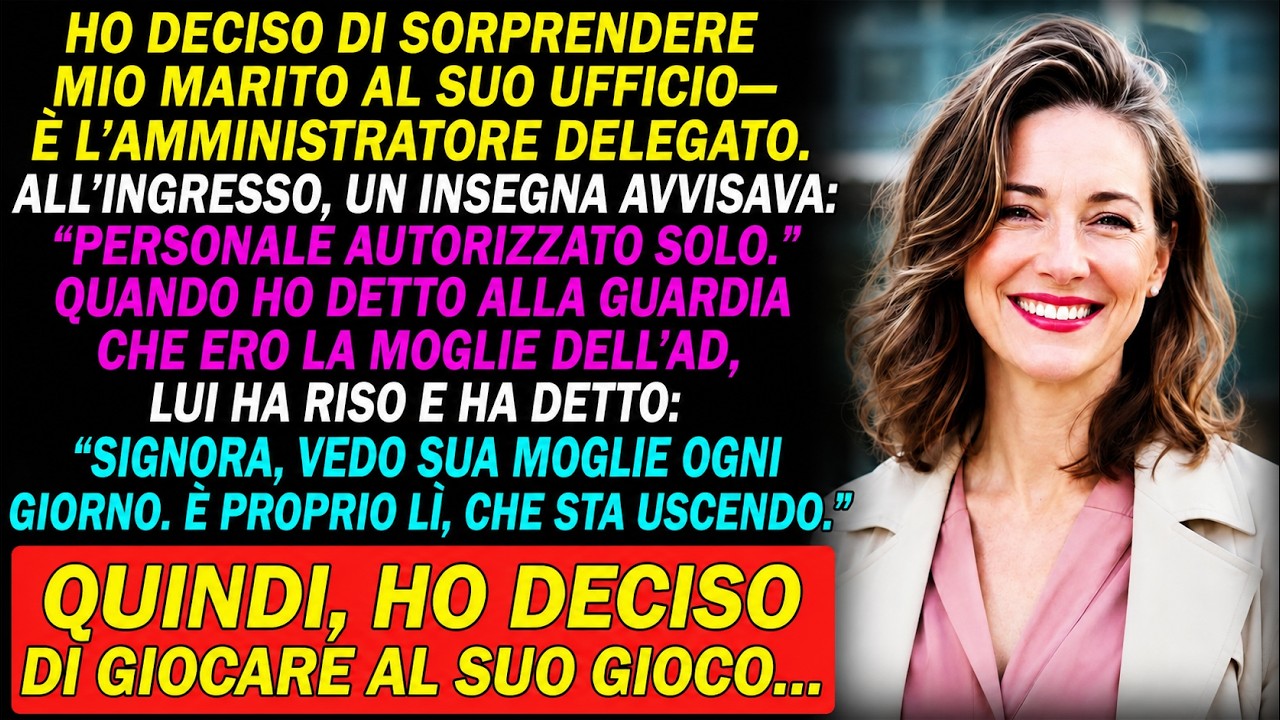 Avevo i biglietti della crociera per il nostro anniversario nella borsa e suo padre gli aveva riparato l’orologio. Dovevo sorprendere mio marito in ufficio. Invece la guardia mi sorrise e disse:...