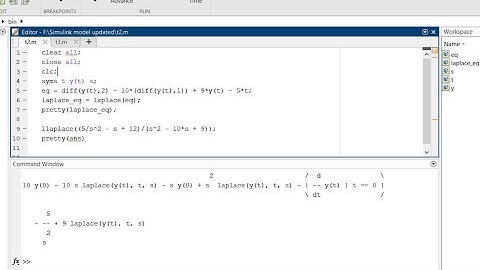 Solve the Differential Equations using Laplace Transform in MATLAB | SS-Lab 11