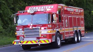 Montgomery County Rescue Squad 729, and Truck 731 Responding (*Tons of Airhorn*)