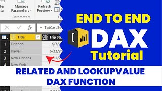 end-to-end dax tutorial | power bi | related & lookup value function | ksr datavizon