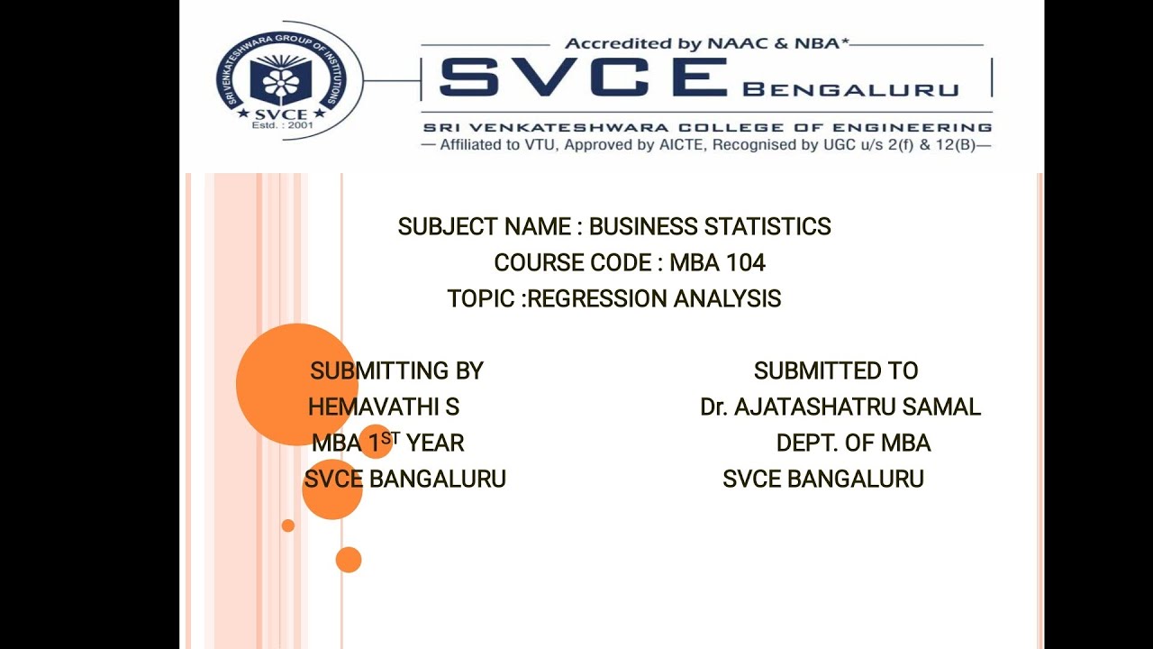 Video Assignment 5 Regression Analysis (Business Statistics)😊 - YouTube