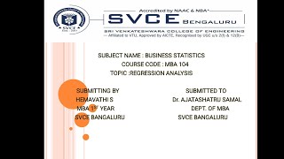 Video Assignment 5 Regression Analysis (Business Statistics)😊