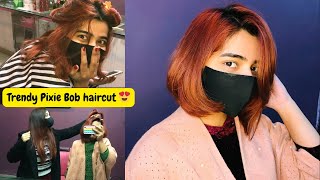 Trendy Bob n Pixie haircut🤩💇‍♀️||vlogs with Rida n Hoori