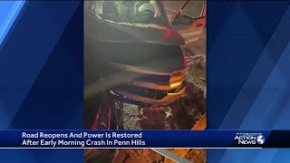Road reopens after early morning Penn Hills crash