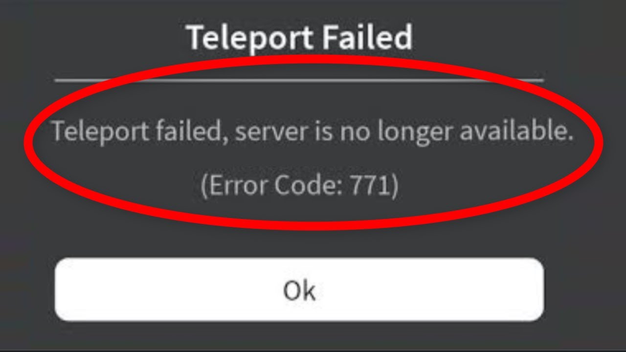 How To Fix Roblox Teleport Failed Server Is No Longer Available Error Code 771 Android Ios Youtube - roblox teleport failed