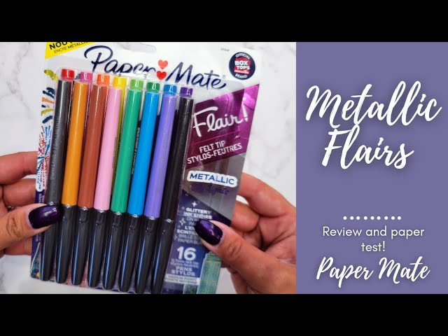 Paper Mate Flair Felt Tip Pens, Medium Point (0.7mm), Metallic City Lights,  16 Count