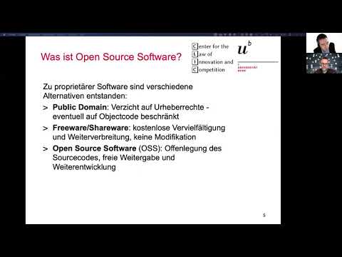 Vorlesung Informatikrecht an der Universität Bern vom 14. Mai 2020 zu Open Source Software