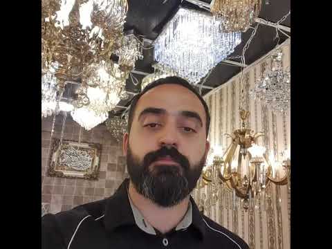 لوستر سقفی ابعاد ۶۰ در ۶۰ با کریستال کاردی و گوی