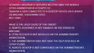 Citrix Scenario- Shadowing fails and an error is displayed in Citrix Director