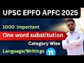 UPSC EPFO 2025 || One word substitution part 11 || language and writing