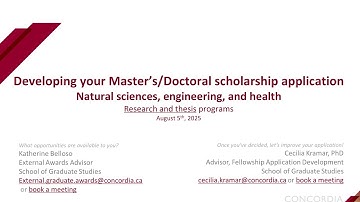 Applying for NSERC, CIHR and FRQ scholarships (Master