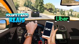 Uber REAL gta 5 com Volante Logitech G29 e mãos reais dentro do dockpit do Carro! screenshot 5