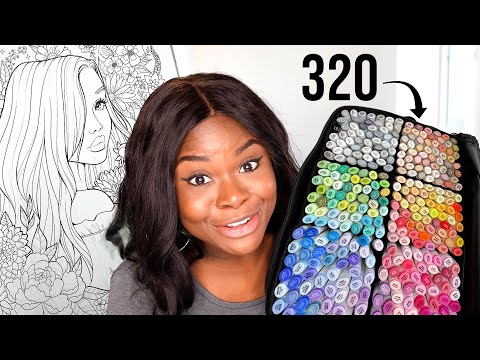 Using ALL 320 MARKERS on a SINGLE COLORING PAGE?!