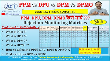 How to Calculate PPM, DPU, DPM, DPMO ? PPM vs DPU vs DPM vs DPMO
