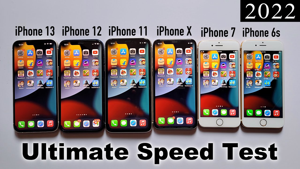 iPhone 13 vs iPhone 12 vs iPhone 11 vs iPhone X vs iPhone 7 vs iPhone 6s  Speed Test🔥 SURPRISING!😍 - YouTube