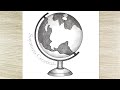 How to draw a globe step by step globe drawing for examination