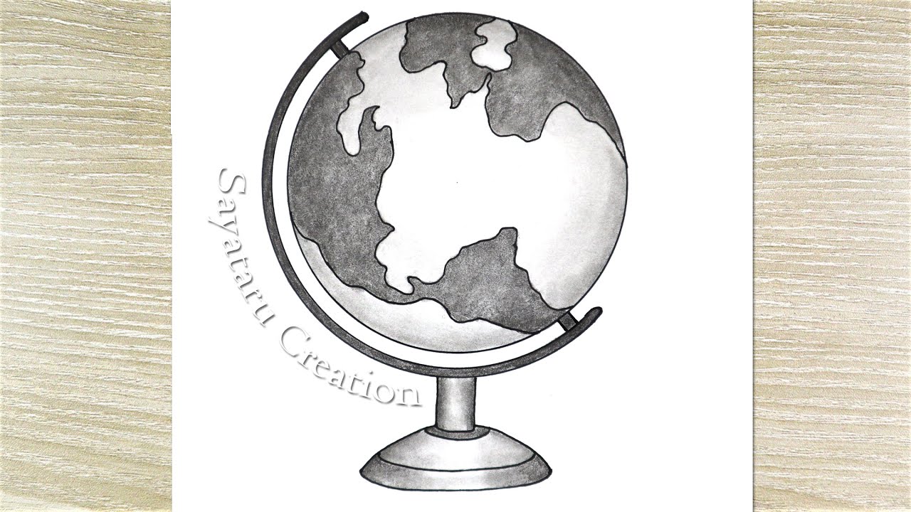 How to draw a Globe step by step Globe drawing for examination  YouTube