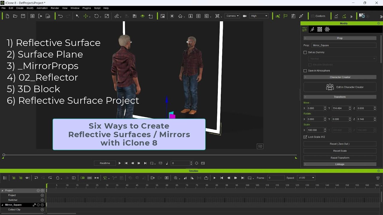 Six Ways to Create Reflective Surfaces (Mirrors) with iClone 8 - YouTube