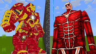 HULKBUSTER vs COLOSSAL TITAN Mob Battle In Minecraft!