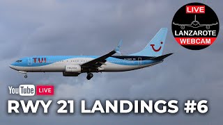 LANZAROTE AIRPORT RWY21 LANDINGS #6 | LanzaroteWebcam