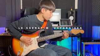 Video thumbnail of "LE SSERAFIM (르세라핌) - UNFORGIVEN (feat. Nile Rodgers) (일렉기타 커버 / Electric guitar cover)"