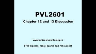 PVL2601 Discussion (Chapters 12 to 13)