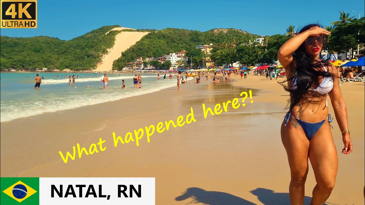 🇧🇷 Hot Sunday on Ponta Negra 🔥 16.10.2022 - Natal, RN, Brazil [4K] beach walk